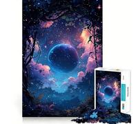 Puzzle difficile da 1000 pezzi con cielo notturno e foresta per adulti, con memoria di forma, facile da assemblare, per il tempo libero e come regalo artistico (38x26cm)