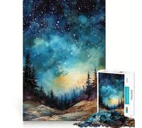 Puzzle difficile da 1000 pezzi con cielo stellato ad acquerello per adulti, ideale per il relax e il divertimento, con dettagli nitidi e unici 38x26cm