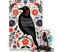 Puzzle difficile da 1000 pezzi con corvo, tema scandinavo, per adulti, ideale per attività rilassanti e distensive Regalo speciale (50x75cm)
