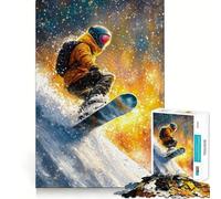 Puzzle difficile da 1000 pezzi con dipinto ad olio raffigurante la passione per lo snowboard, ideale per adulti Migliora la memoria, rilassa la mente, ha bordi netti ed è un regalo elegante (50x75cm)