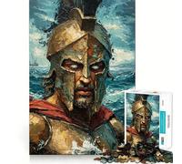 Puzzle difficile da 1000 pezzi con dipinto di un guerriero spartano per adulti, stimola la memoria, favorisce la calma e aiuta a fuggire dalla realtà, con bordi stretti, regalo speciale 38x52cm