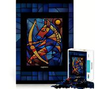 Puzzle difficile da 1000 pezzi con disegno del segno zodiacale del Sagittario in stile vetrata artistica ideale per adulti Gioco di logica fine divertente e rilassante con bordi precisi Un regalo