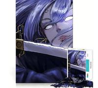 Puzzle difficile da 1000 pezzi con donna samurai viola per adulti, stimola la memoria, rilassante, taglio di alta qualità, regalo perfetto (38x52cm)