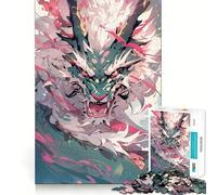 Puzzle difficile da 1000 pezzi con drago al neon, anime colorato, per adulti, gioco di logica, treno della pace, taglio liscio, regalo di alta qualità (38x26cm)