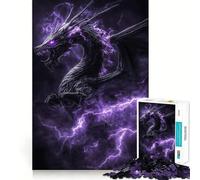 Puzzle difficile da 1000 pezzi con drago fulmine viola per adulti, gioco di logica semplice e divertente, taglio di precisione, regalo di Natale (50x75cm)