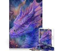 Puzzle difficile da 1000 pezzi con drago galattico viola per adulti, gioco intelligente da fare a casa, divertente da assemblare, regalo festivo (38x26cm)