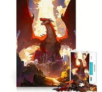 Puzzle difficile da 1000 pezzi con drago rosso fantasy per adulti, migliora la memoria, rilassa la mente, ha bordi netti ed è un regalo elegante (38x26cm)