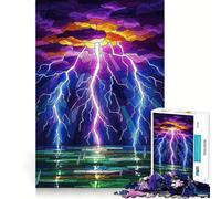 Puzzle difficile da 1000 pezzi con fulmini e vetrate artistiche per adulti 50x75cm rilassante