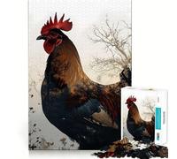 Puzzle difficile da 1000 pezzi con gallo a doppia esposizione per adulti, giocattolo stimolante per la mente, ideale per momenti di relax, con taglio di qualità (50x75cm)