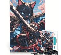 Puzzle difficile da 1000 pezzi con gatto Samurai Bombay e posa elegante per adulti, gioco di logica fine, divertente e rilassante, con bordi precisi, regalo pensato (50x75cm)