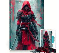 Puzzle difficile da 1000 pezzi con guerriero samurai rosso per adulti, gioco di logica fine, divertente e rilassante, bordi precisi, regalo pensato (50x75cm)
