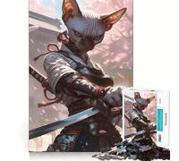 Puzzle difficile da 1000 pezzi con guerriero samurai Sphynx per adulti, giocattolo intelligente, divertimento casual, taglio preciso, regalo artistico 38x52cm