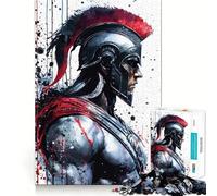 Puzzle difficile da 1000 pezzi con guerriero spartano per adulti, ideale per attività di memoria, relax e divertimento Dimensioni ridotte 38x26cm