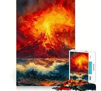 Puzzle difficile da 1000 pezzi con immagine di un vulcano oceanico, per adulti, con memoria di forma, facile da assemblare, per il tempo libero e come regalo artistico (38x26cm)