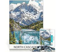 Puzzle difficile da 1000 pezzi con lago delle montagne delle North Cascades per adulti, gioco intelligente da assemblare a casa, regalo festivo (38x52cm)