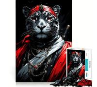 Puzzle difficile da 1000 pezzi con leopardo delle nevi e samurai per adulti, ideale per attività rilassanti e distensive Regalo speciale (38x26cm)