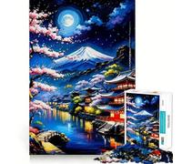 Puzzle difficile da 1000 pezzi con l'immagine del Fuji in pastello, Giappone, per adulti Un gioco di logica, un'opera d'arte rilassante e di qualità (38x26cm)