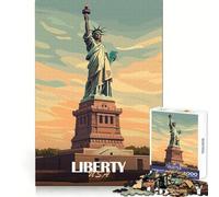 Puzzle difficile da 1000 pezzi con l'immagine della Statua della Libertà, ideale per adulti, gioco di logica, per tutta la famiglia, con taglio di precisione e una piacevole sorpresa 38x52cm