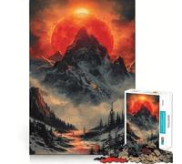 Puzzle difficile da 1000 pezzi con montagna e tramonto vintage per adulti, gioco di logica stimolante, ideale per momenti di condivisione, bordi trasparenti, regalo perfetto (50x75cm)