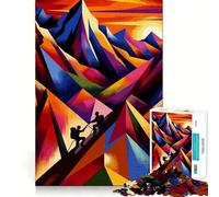Puzzle difficile da 1000 pezzi con motivo tramonto e arrampicata su roccia per adulti (50x75cm), gioco di logica fine, divertente e rilassante, con bordi precisi, un regalo pensato con cura