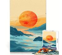 Puzzle difficile da 1000 pezzi con onde oceaniche e raggi di sole per adulti, gioco intelligente da fare a casa, divertente da assemblare, regalo festivo (38x52cm)
