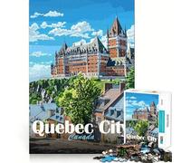 Puzzle difficile da 1000 pezzi con paesaggio della città di Quebec, per adulti, con memoria di forma, facile da assemblare, immagine rilassante, regalo artistico (38x26cm)