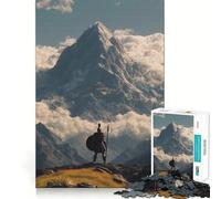 Puzzle difficile da 1000 pezzi con paesaggio montano e guerriero spartano per adulti, giocattolo intelligente, divertimento casual, taglio preciso, regalo artistico 38x26cm