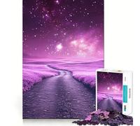 Puzzle difficile da 1000 pezzi con paesaggio notturno viola per adulti, gioco intelligente da fare a casa, divertente da assemblare, regalo festivo (38x52cm)