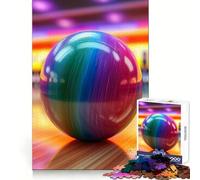 Puzzle difficile da 1000 pezzi con palla da bowling arcobaleno per adulti, gioco di logica puro, attività per la casa, taglio netto, regalo adorabile (38x26cm)