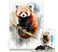 Puzzle difficile da 1000 pezzi con panda rosso ad acquerello per adulti, gioco di logica e abilità, per tutta la famiglia, con intagli precisi, oggetto da collezione (38x52cm)