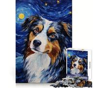 Puzzle difficile da 1000 pezzi con pastore australiano notturno per adulti, sfida intelligente, svago, evasione, lucchetto fine, regalo premuroso (50x75cm)