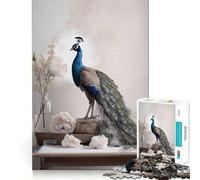 Puzzle difficile da 1000 pezzi con pavone, ideale per adulti, un gioco di logica e divertimento rilassante Opera d'arte ben definita (38x26cm)