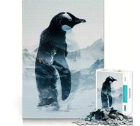 Puzzle difficile da 1000 pezzi con pinguino a doppia esposizione per adulti Un gioco di logica, un'opera d'arte rilassante e di qualità (38x26cm)