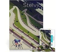 Puzzle difficile da 1000 pezzi con poster del Passo dello Stelvio ideale per adulti con bicicletta adatto a tutti i giorni Giocattolo intelligente e divertente con taglio preciso e design artistico