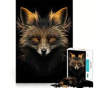 Puzzle difficile da 1000 pezzi con procione nero e oro per adulti, gioco di logica puro, attività domestica, taglio netto, regalo adorabile (38x26cm)