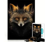 Puzzle difficile da 1000 pezzi con procione nero e oro per adulti, gioco di logica puro, attività domestica, taglio netto, regalo adorabile (38x52cm)