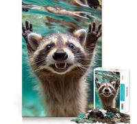 Puzzle difficile da 1000 pezzi con procione sott'acqua per adulti, migliora la memoria, rilassa la mente, ha bordi netti ed è un regalo elegante (38x52cm)
