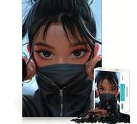 Puzzle difficile da 1000 pezzi con ragazza ninja in stile anime, per adulti, gioco di logica semplice e divertente, taglio di precisione, regalo di Natale (38x26cm)