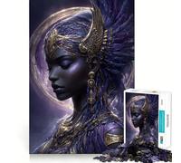 Puzzle difficile da 1000 pezzi con ritratto della dea Iside in viola e oro per adulti, gioco intelligente da assemblare a casa, regalo festivo (38x26cm)