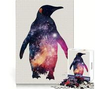 Puzzle difficile da 1000 pezzi con sagoma di pinguino e galassia per adulti, gioco di logica stimolante, ideale per momenti di condivisione, bordi trasparenti, regalo perfetto (38x52cm)