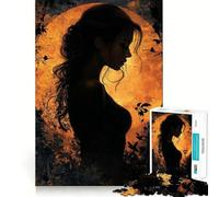 Puzzle difficile da 1000 pezzi con silhouette di donna e luna, ideale per adulti, gioco di logica, per rafforzare i legami familiari, con taglio di precisione e una piacevole sorpresa 38x52cm