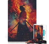 Puzzle difficile da 1000 pezzi con silhouette di samurai galattici per adulti, stimolante per la memoria, rilassante, con taglio liscio, classico, regalo (50x75cm)