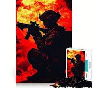 Puzzle difficile da 1000 pezzi con silhouette di soldato per adulti, gioco di logica, legame familiare, taglio di precisione, sorpresa calda 50x75cm