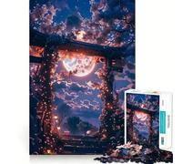 Puzzle difficile da 1000 pezzi con soggetto Sakura, luna giapponese, per adulti, ideale per momenti di relax e tranquillità Regalo speciale (38x52cm)