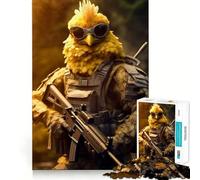 Puzzle difficile da 1000 pezzi con soldato e pollo per adulti, ideale per attività rilassanti e distensive, regalo speciale (38x26cm)