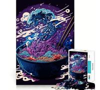 Puzzle difficile da 1000 pezzi con tema Ramen giapponese al neon, ideale per adulti, per calmare e rilassare la mente Regalo speciale (38x52cm)
