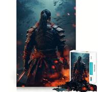 Puzzle difficile da 1000 pezzi con tema samurai e fuoco per adulti, giocattolo stimolante per la mente, ideale per momenti di relax, con taglio di qualità (50x75cm)