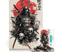 Puzzle difficile da 1000 pezzi con tema Samurai Giappone ad acquerello per adulti, gioco di logica e abilità, per tutta la famiglia, con intagli precisi, oggetto da collezione (38x26cm)