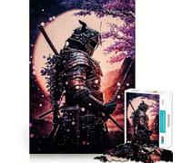 Puzzle difficile da 1000 pezzi con tema Samurai Giappone Neon Cherry per adulti, gioco di logica e abilità, per tutta la famiglia, con intagli precisi, da collezione (38x52cm)