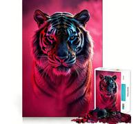 Puzzle difficile da 1000 pezzi con tigre al neon per adulti, giocattolo intelligente, divertente e spensierato, taglio preciso, regalo artistico 50x75cm